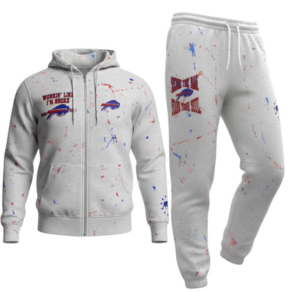 Workin' Like I'm Broke (BUFFALO BILLS INSPIRED) Quarter-Zip Sweatsuit