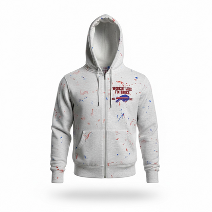 Workin' Like I'm Broke (BUFFALO BILLS INSPIRED) Quarter-Zip Sweatsuit